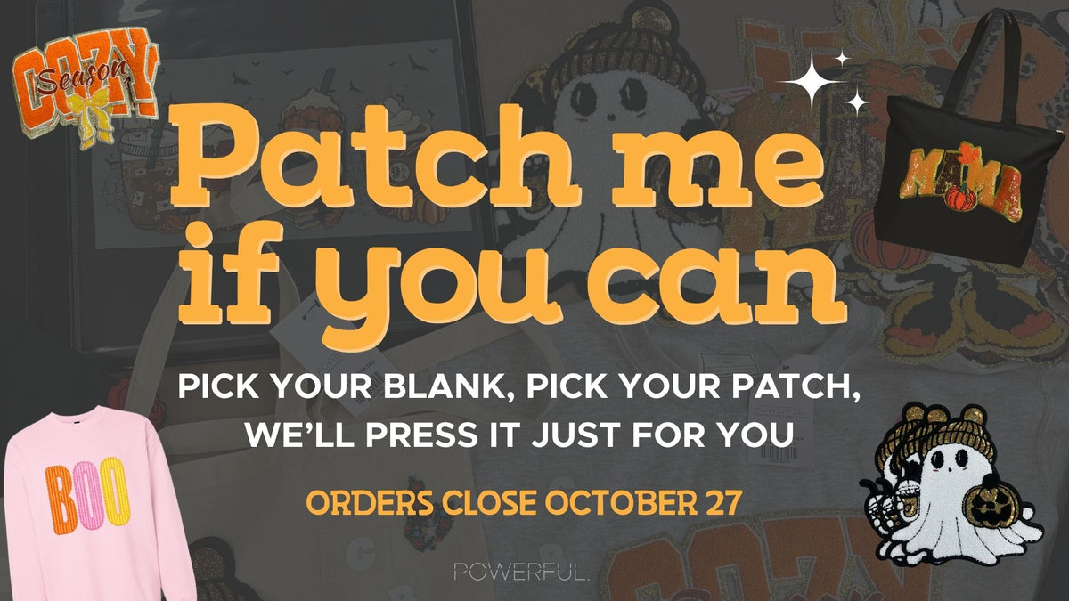 Patch me if you can, build your own patch piece, orders close Oct 27