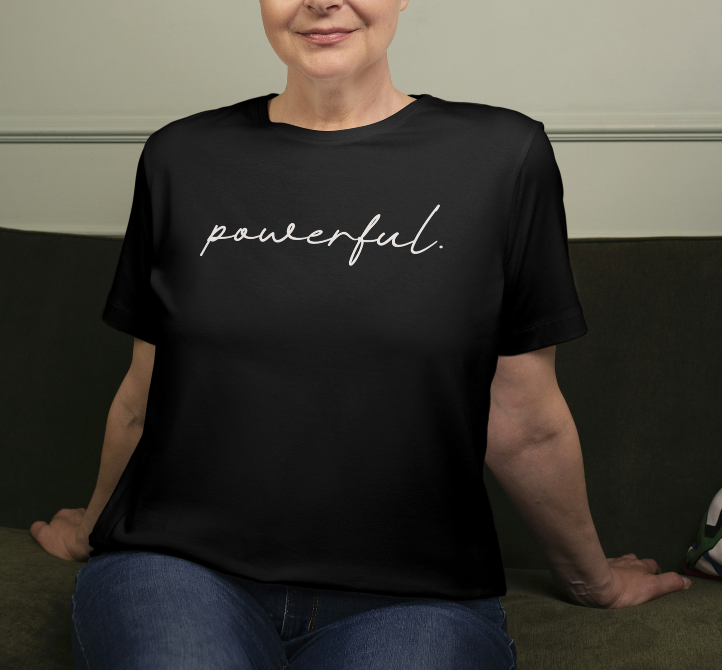 powerful. Script T-Shirt | Women’s Empowerment Apparel Canada